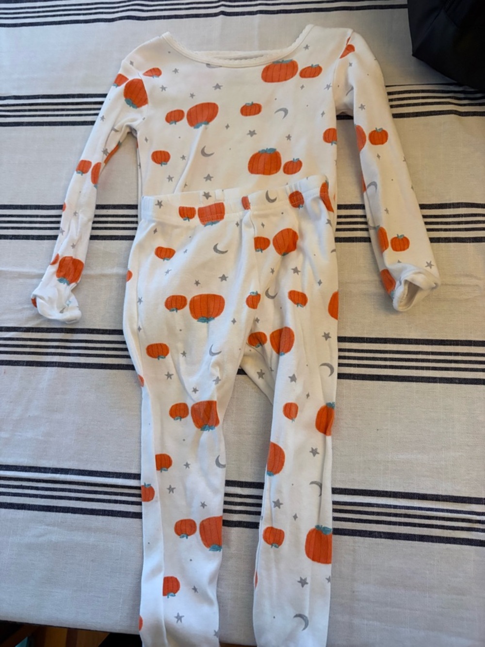 Carter's White Pumpkin Print Set Pajamas